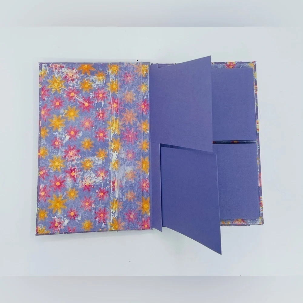 Handmade Paper Photo Book Scrapbook Album Memories Picture Purple 4x6 Photos
